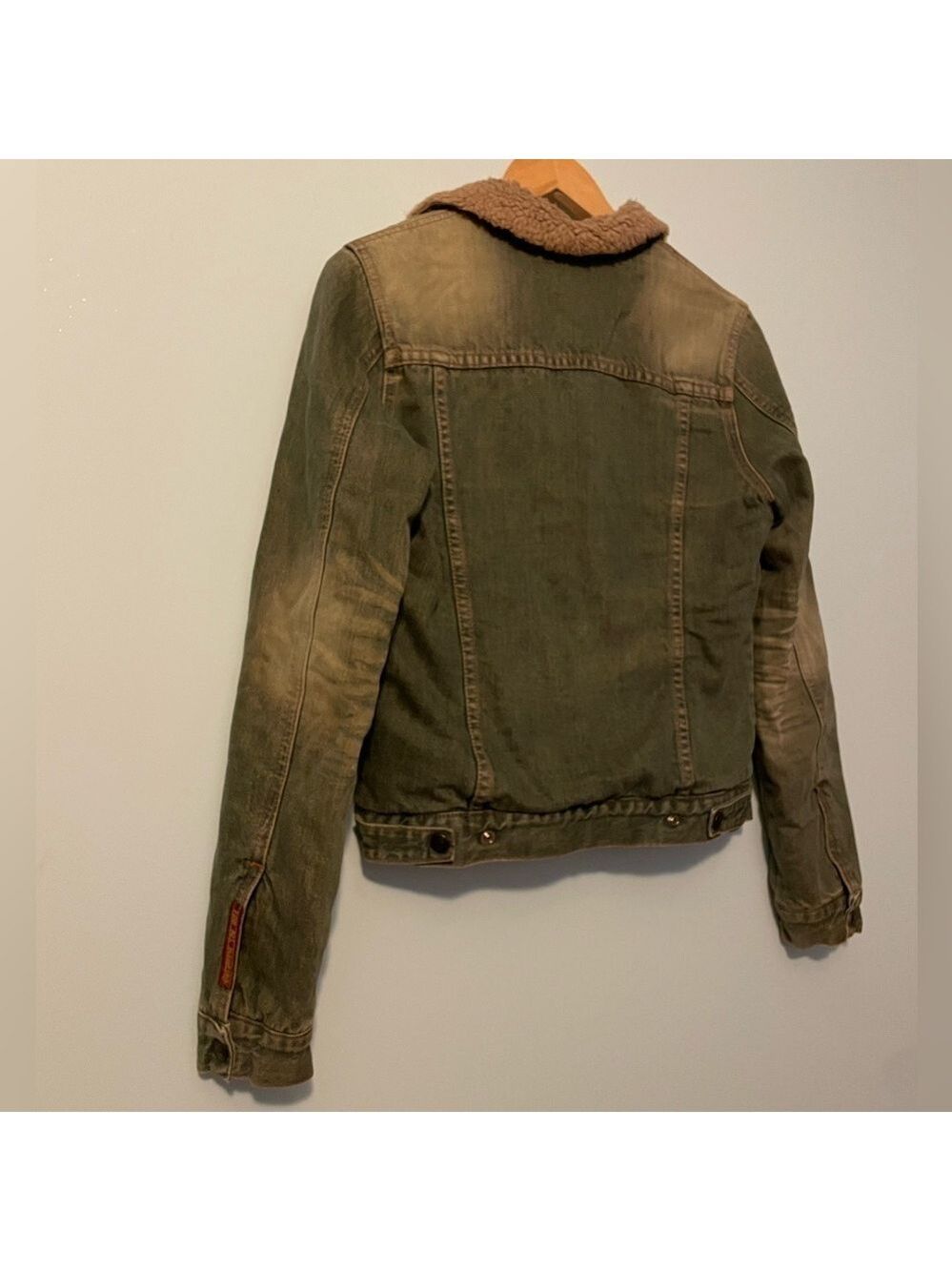 7 For All Mankind Vintage Sherpa Lined Jean Jacket Small - Picture 5 of 9